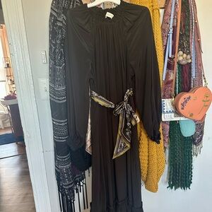 Zimmermann Black Dress with Patterned Sash